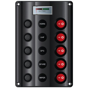 Tableau électrique Wave Design + interrupteurs bascule LED| EAN 8033137054228 Ref 14.104.07