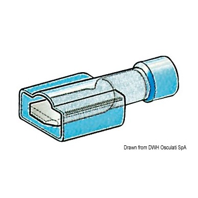 Faston totalement pré-isolé de 4,7 mm+ 6,3 mm| EAN 8033137086755 Ref 14.186.24