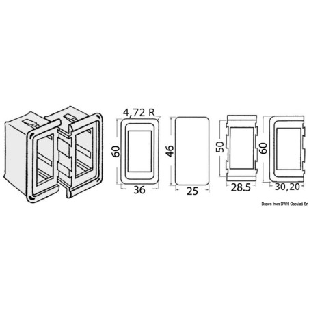Cadre interrupteurs plastique| EAN 8033137001611 Ref 14.197.22