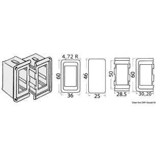 Cadre interrupteurs plastique| EAN 8033137001628 Ref 14.197.23