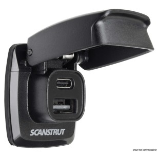 Prises USB-A+ USB-C étanches SCANSTRUT Flip Pro| EAN 8033137204531 Ref 14.195.80