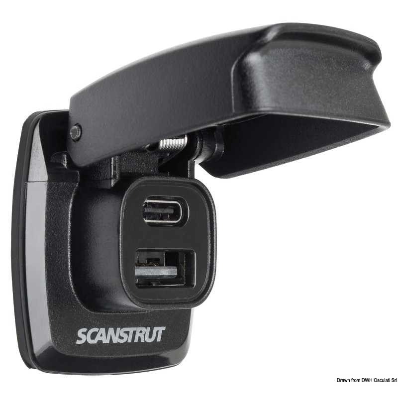 
Prise USB-A et USB-C étanche SCANSTRUT Flip Pro 

