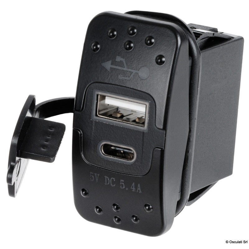 
Prise USB-A + USB-C 
