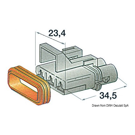 Connecteurs étanches plastique| EAN 8033137089800 Ref 14.235.50