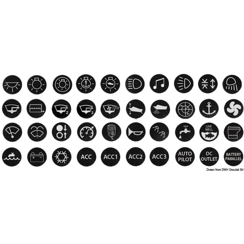 
Jeu 40 autocollants p.interrupteurs anti-vandalisme 
