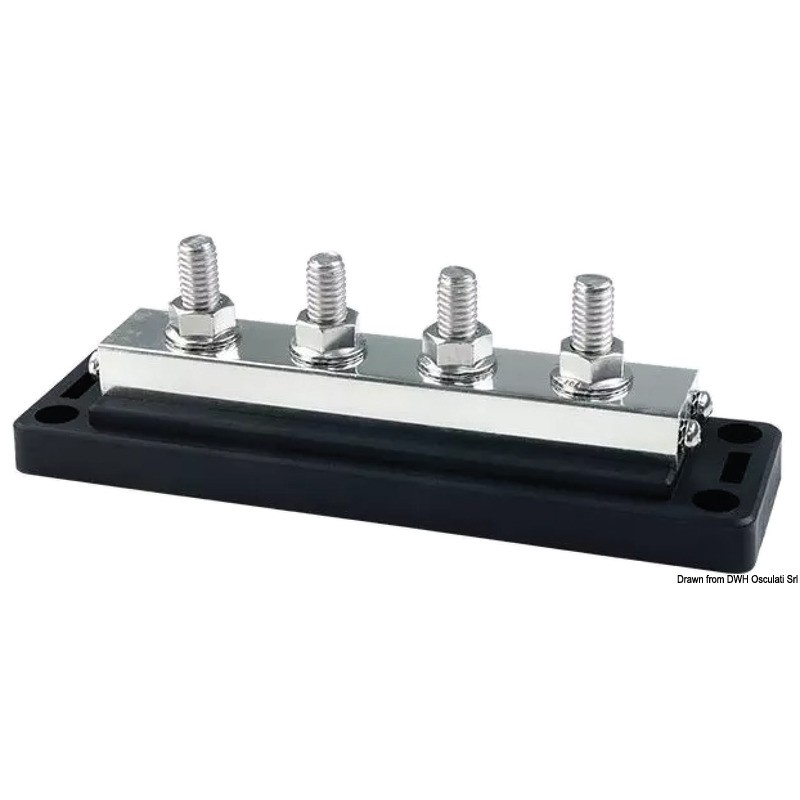 
Borne électrique Heavy-Duty Bus Bar Techno couvercle transparent 4x10 
