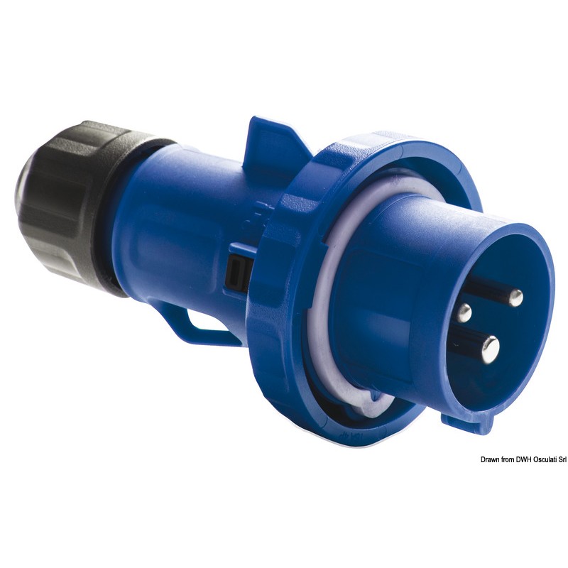 
Fiche de courant standard tripolaire mâle IP67 16A 
