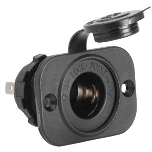 Prise de courant + fiche polycarbonate noir| EAN 8033137010880 Ref 14.517.01