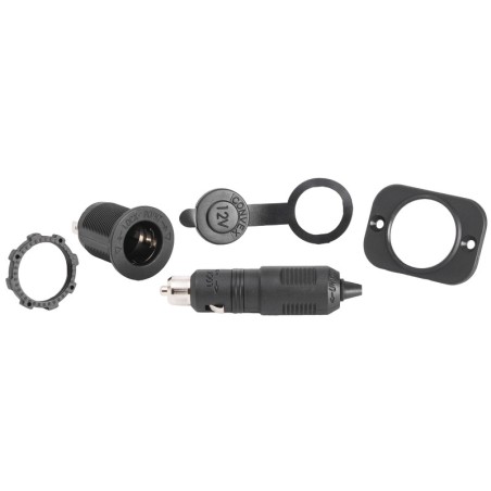 Prise de courant + fiche polycarbonate noir| EAN 8033137052910 Ref 14.517.00