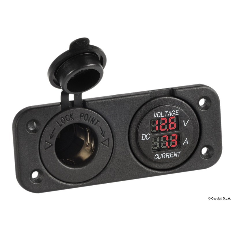 Voltmètre et ampèremètre numérique, prise 12 V
Voltmètre et ampèremètre numérique, prise 12 V