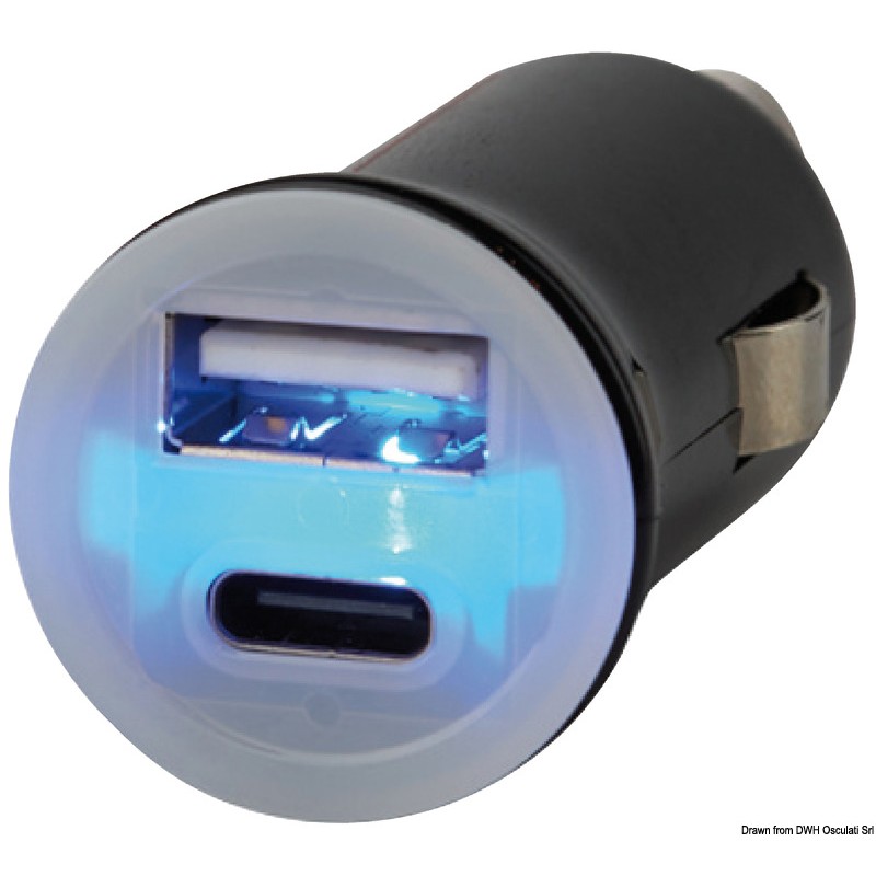 
Double USB-prise Type A+C 12/24V 2,4V 
