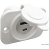 
Prise USB Type-A + Type-C blanc 
