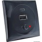 
Prise USB 12/24 V noire 
