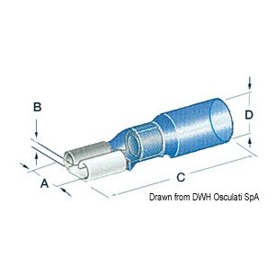 Cosses faston pré-isolées thermorétractables étanches 6,3 mm| EAN 8033137092244 Ref 14.798.01