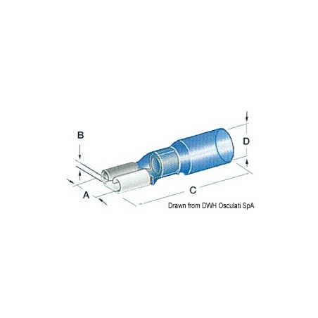 Cosses faston pré-isolées thermorétractables étanches 6,3 mm| EAN 8033137092244 Ref 14.798.01