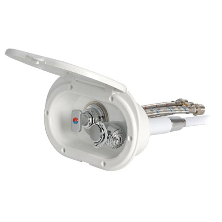
Coffret douche blanc Oval PVC 2,5m sortie arrière Sortie douche arrière
