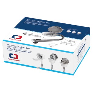 Boîtier douchette pont Classic Evo + douchette Tiger inox.| EAN 8033137190353 Ref 15.163.61BU