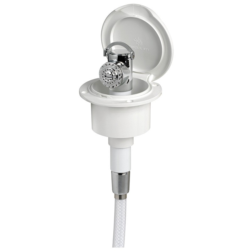 
Boîtier douche blanc Classic Evo tuyau PVC 4 mm Montage  plat
