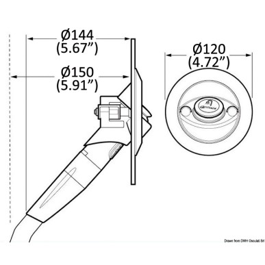 Boîtier douchette pont intégrée WHALE Twist| EAN 8033137094095 Ref 15.290.14