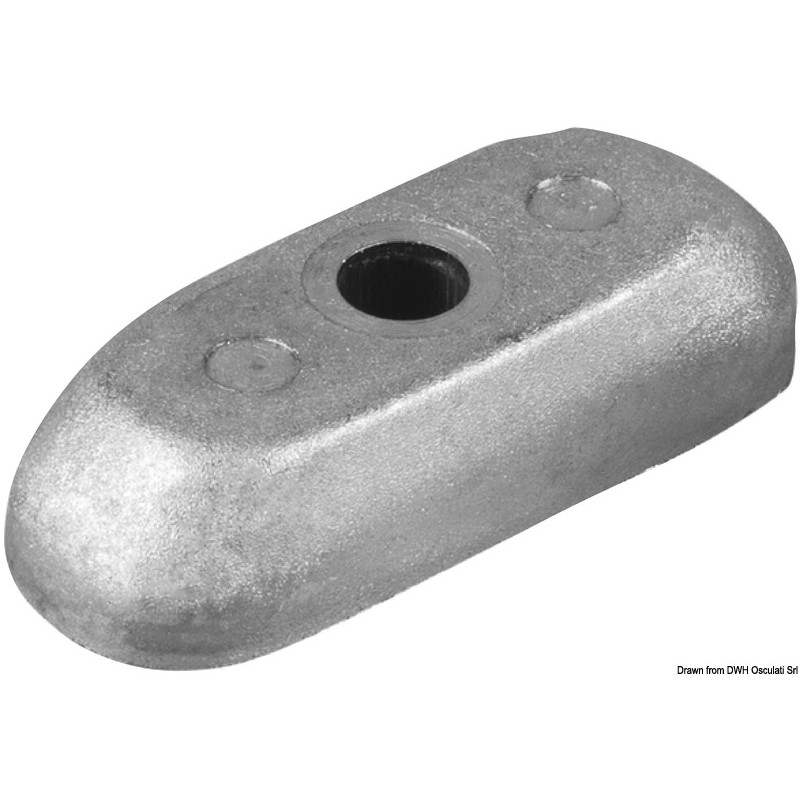 
Anode plaque 2/5 HP sans encoche trou Ø 7 mm 
