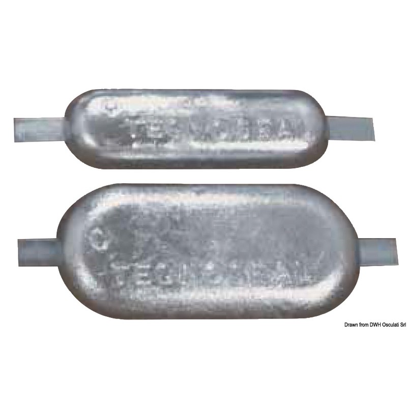 
Anode ovale avec encoche 215x90x30 mm 
