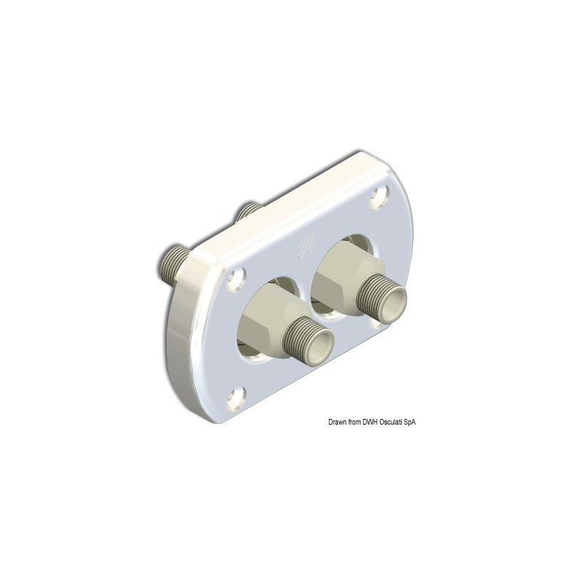 
Passe paroi blanche double raccord 
