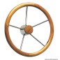 
Barre  roue inox avec couronne en teck 400 mm 
