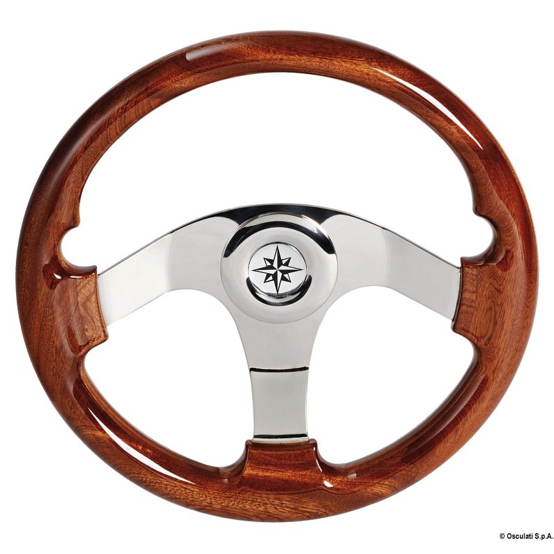 
Volant acajou branches+moyeu en inox 350 mm 
