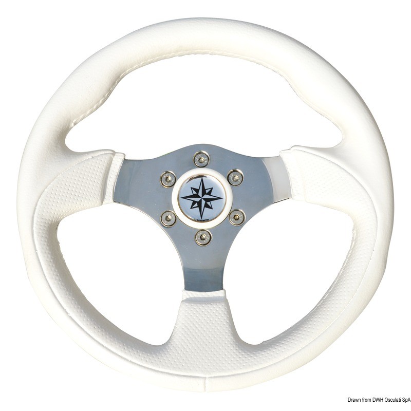 
Volant Tender blanc/inox poli Ø 300 mm 
