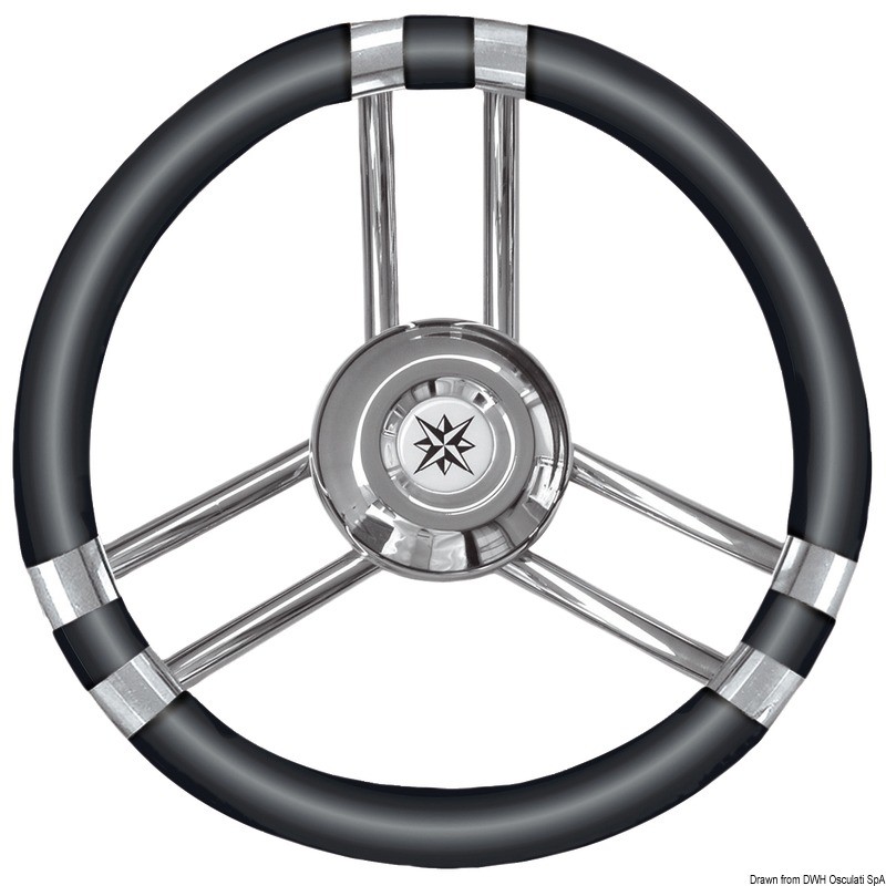 
Volant C polyuréthane souple noir/inox 350 mm 
