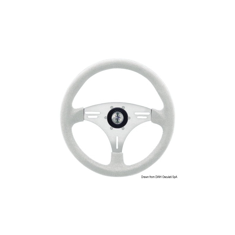
Volant MANTA blanc/argent 355 mm 
