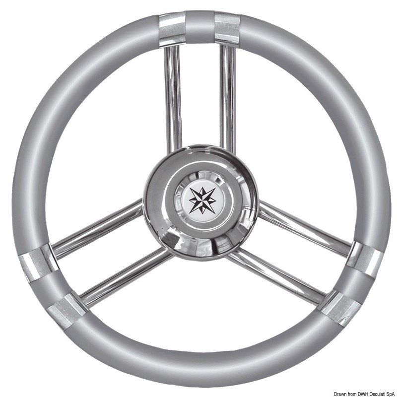 
Volant C polyuréthane souple gris/inox 350 mm 
