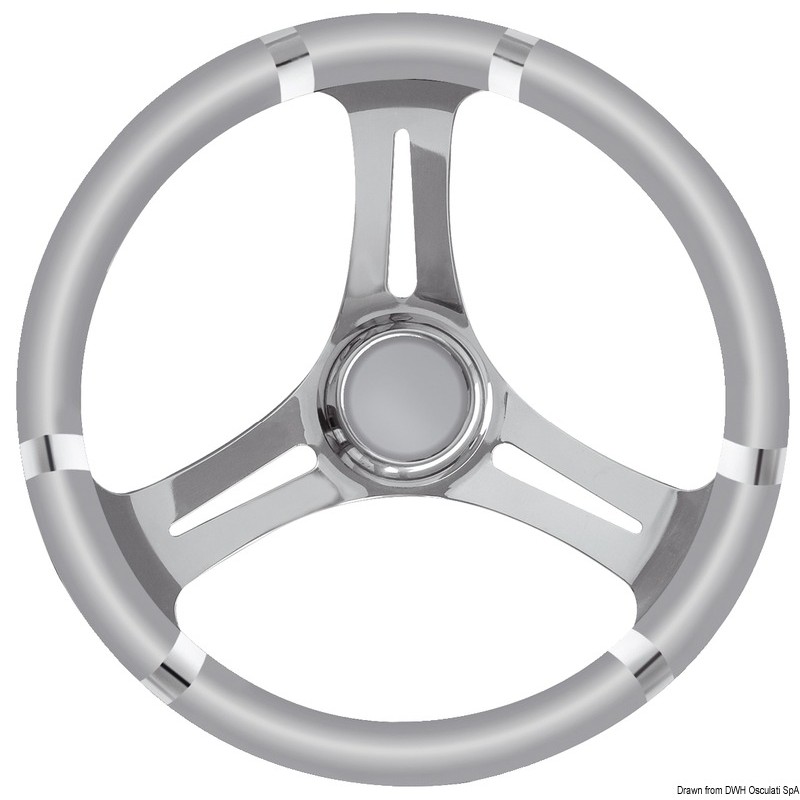 
Volant B polyuréthane souple gris/inox 350 mm 
