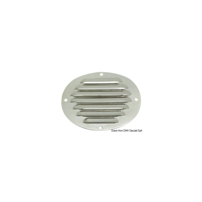 
Grille aération ovale inox poli 116 x 128 mm 
