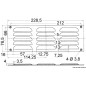 
Grille aération inox poli + moustiquaire 76x229 mm 

