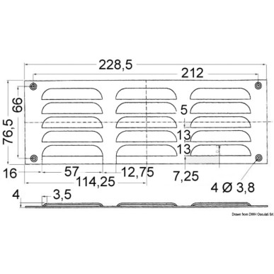 Grilles d’aération rectangulaires| EAN 8033137006975 Ref 53.021.12