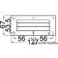 
Grille aération inox poli + moustiquaire 67x127 mm 
