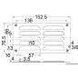
Grille aération inox poli + moustiquaire 76x152 mm 

