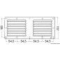 
Grille aération inox poli + moustiquaire 128x232mm 
