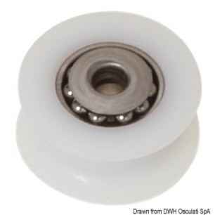 Poulie Delrin® + calotte+ billes inox| EAN 8033137165160 Ref 55.244.01