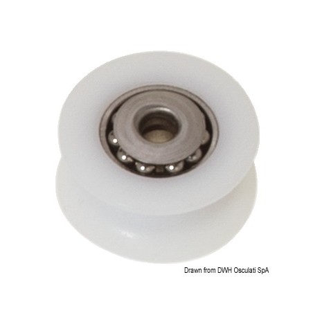 Poulie Delrin® + calotte+ billes inox| EAN 8033137165160 Ref 55.244.01