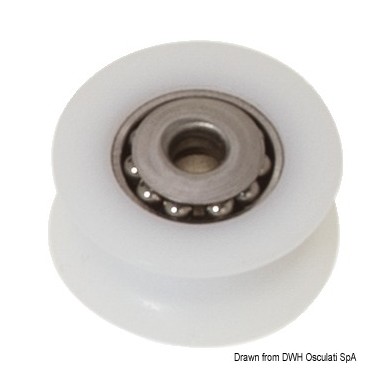 Poulie Delrin® + calotte+ billes inox| EAN 8033137165160 Ref 55.244.01