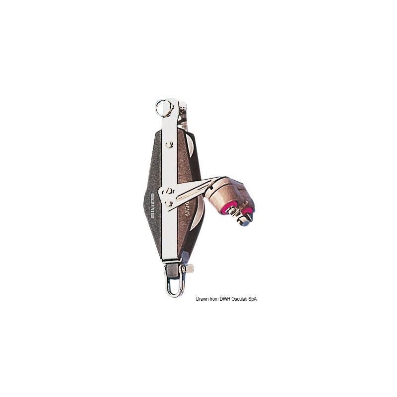 
Poulie double  violon Plastinox 12x56 avec coinceur et ringot
