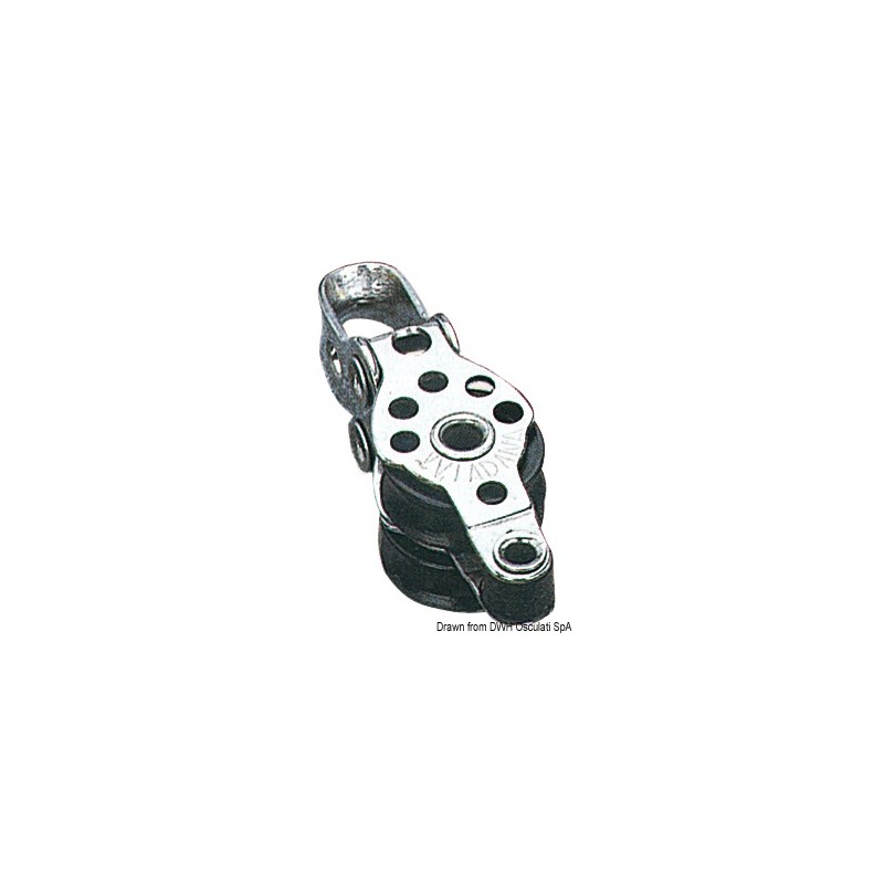 
Mini poulie double avec ringot inox 17x5 
