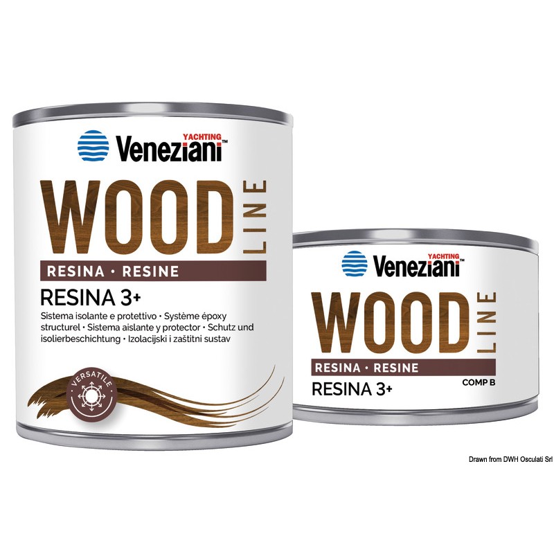 
Résine 3+ transparent VENEZIANI Wood Line 0,75 l 
