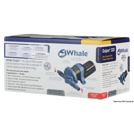 Pompe WHALE Gulper 320 12 V retail | EAN 8033137206146 Ref 16.156.15