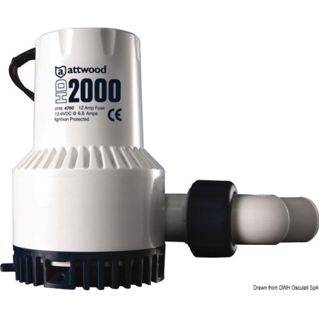 Pompe de fond de cale Attwood Heavy Duty 12 V 6,6 A | EAN 8033137096020 Ref 16.505.12