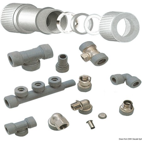Coude laiton 3/4" Hydrofix femelle/mâle | EAN 8033137097027 Ref 17.117.25