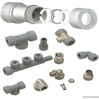 Coude laiton 3/4" Hydrofix femelle/mâle | EAN 8033137097027 Ref 17.117.25