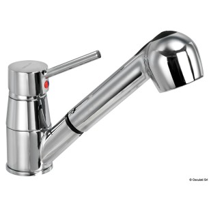 Mitigeur pivotant en laiton chromé avec douchette extractible et flexible de 150 cm pour bateau et camping-car